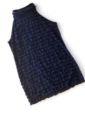 VIP Women’s Sz S Black Ruffle Halter Blouse Lightweight Summer Top
